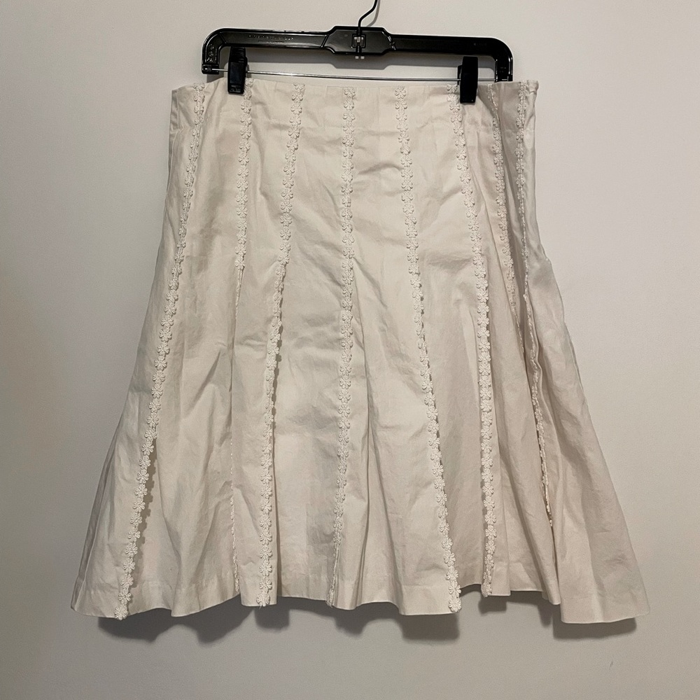 Isaac Mizrahi for Target White Pleated Skirt